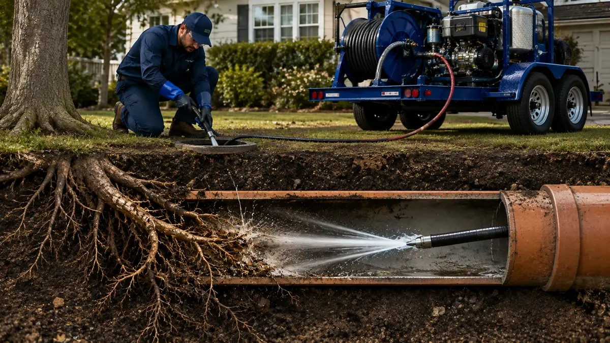 Tree Root Removal with Hydro Jetting in La Crescenta